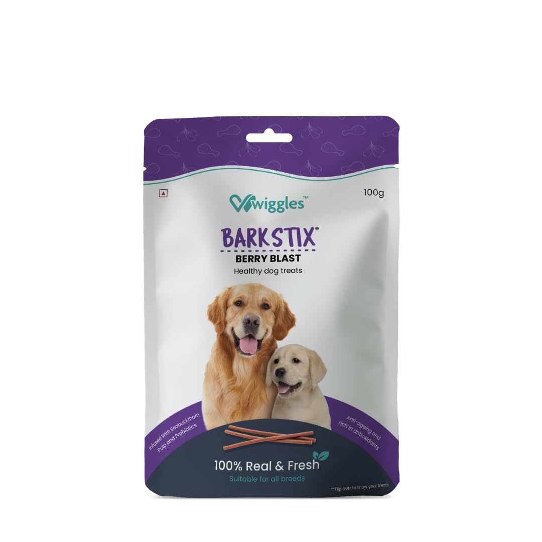 Wiggles Barkstix Dog Treats (Berry Blast, 100g) | Fresh Chicken Soft Chew Sticks for Training Adult Puppies | Boost Healthy Skin & Coat and Anti-Ageing with Ashwagandha and Biotin | for All Breeds (B0BQ6H9R94) Amazon Price History, Amazon Price Tracker