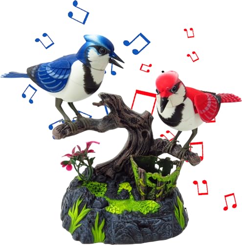 PowerTRC Baltimore Blue Jay Set | Realistic Birds | Toy Bird Pets | Sound Activated | for Enchanting...