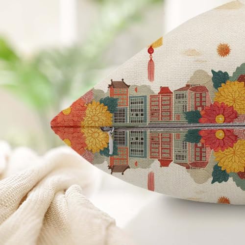 Housse de coussin 50x50 orange brûlée pour sublimer votre salon de jardin - 5