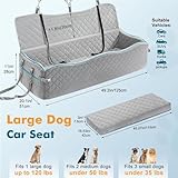 Tivray Hunde Autositz für Große Hunde, Hundesitz Auto Rückbank für Große Hunde unter 54kg oder 2 Mittelgroß Hunde, Autositz Hund mit 2 Sicherheitsleinen, Abnehmbar Auto Hundebett für Rücksitz