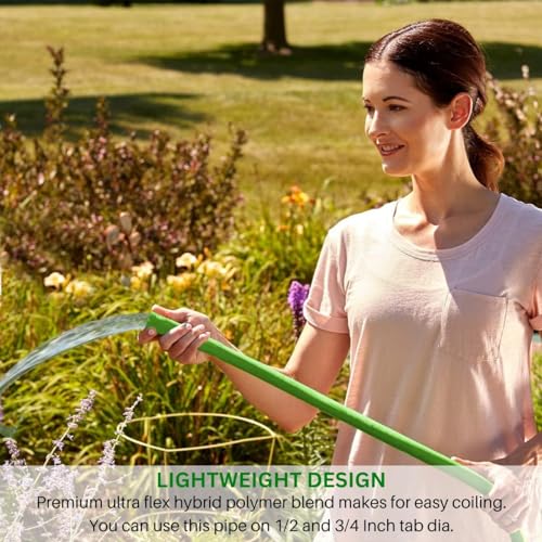 Image of ecofynd 30 Meter /100 Feet, 1 /2 Inch Flexible PVC Green Water Pipe, Heavy Duty Long Pipes with Hose Connectors & Clamps, Home Garden, Car Wash, Floor Clean, Park Cleaning, Outdoor Indoor
