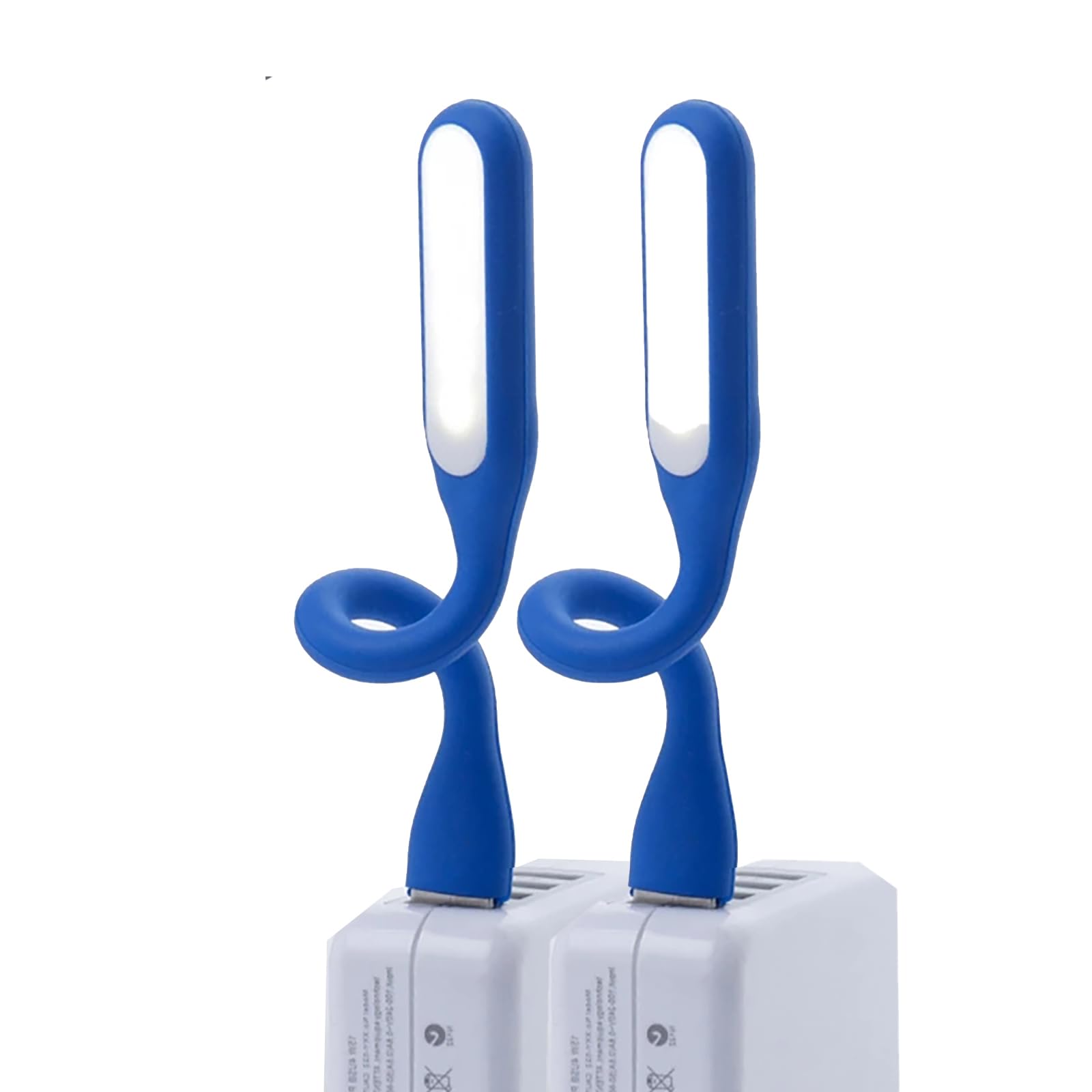 Mini Flexible Light, Portable USB Led Reading Night Lamp for PC Laptop Computer Notebook Power Bank - 2 Pack (Dark Blue)