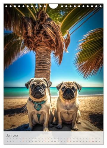 Mein Mops-Kalender (Wandkalender 2026 DIN A4 hoch), CALVENDO Monatskalender: Der Mops ist eine kleine bis mittlere Hunderasse mit einem runden Kopf, ... Fell und kurzer Nase. (CALVENDO Tiere)