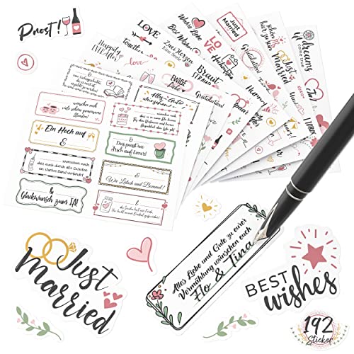 WEIDEBACH® Adorable Stickers Wedding in German Language, 192 Stickers Love - Image 2