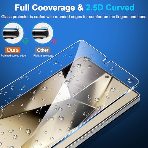 Image of firtstnow 3 Pack Screen Protector for Samsung Galaxy S25 Ultra 6.9 Inch, 9H Tempered Glass, Ultrasonic Fingerprint Unlock, Case Friendly Tempered Glass Screen Protector for Samsung Galaxy S25 Ultra