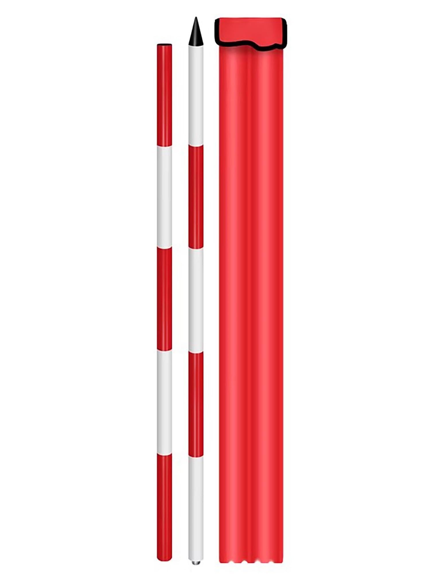 MRVAKDYDI Aluminum Survey Rod, Aluminum Survey Rod Red Contrast Scale For Surveying Road Water Wells Engineering 2-5m(6.6ft)