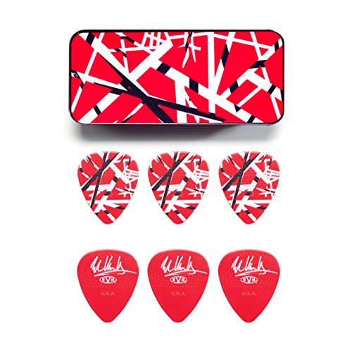 JIM DUNLOP Púas Eddie Van Halen, Frankenstein, Caja en Metal 6, Rojo