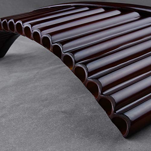 25 Pipes G Key Natural Bamboo Pan Flute Chinese Traditional Musical Instrument Brown Pan Pipes Easy To Learn With Black Case (Right-Hand Pan Flute With Box) #TOP6