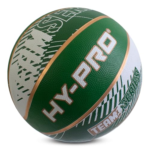 Hy-Pro Basketball Size 7, Team Series, Green/White, Basketball Ball with Durable Rubber Compound, High Bounce - Image 4