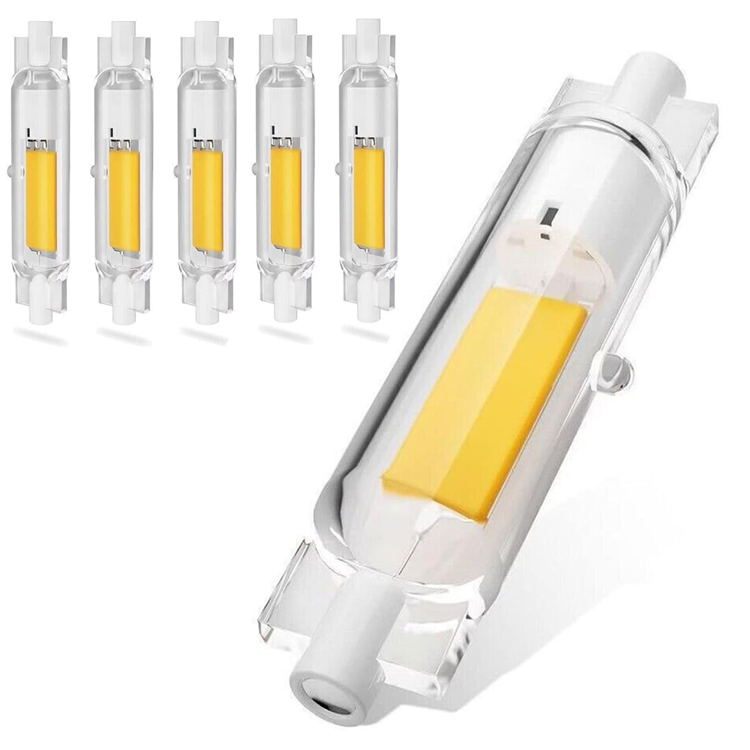 ZJZG R7S LED Bulb 78mm Dimmable, Cool White 6000K 2000LM, R7S 78mm LED Bulb 20W Equivalent 200W Halogen Light Bulbs, Flicker-Free, 360° Light Angle, Energy Saving Floodlight, 6 Pack