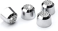 Vista 6 de 4 piezas de anillos de cubierta brillantes de cristal plateado con diamantes para perillas de interruptor de control de clima de aire acondicionado