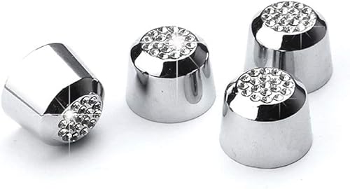 Miniatura 6 de 4 piezas de anillos de cubierta brillantes de cristal plateado con diamantes para perillas de interruptor de control de clima de aire acondicionado