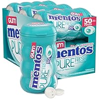 Mentos Pure Fresh Sugar-Free Chewing Gum with Xylitol, Wintergreen, Bulk, 50 Count ( Pack of 6)