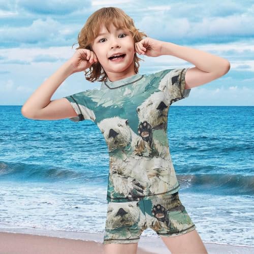 Lovely Sea OttersChildren's Casual Swimsuit Set - Simple and Versatile8-10Y（130cm）3