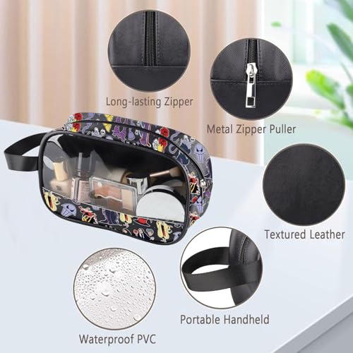 ZJXHPO Villains Clear Makeup Bag Chillin is Like A Villain PU Leather Cosmetic Bag With Handle Witch Evil Queen Gift (Villain PU)3