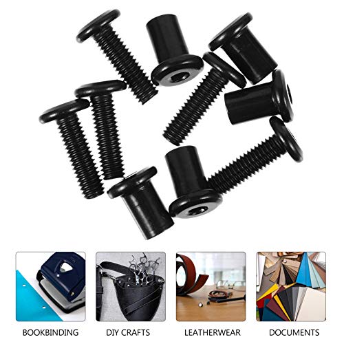 Kit de 5 conjuntos de parafusos para encadernação Tehaux para álbuns de fotos e reparo de couro