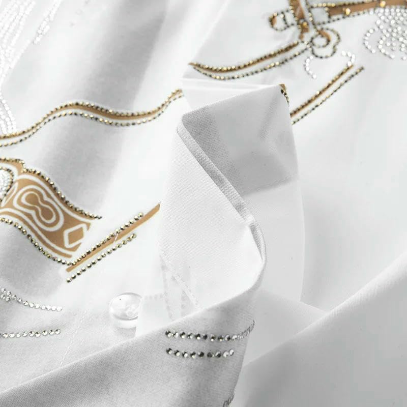 Spring Autumn Rhinestone Men's Shirt Long Sleeve Slim Casual Business Social Formal Dress Shirts Streetwear Harajuku4