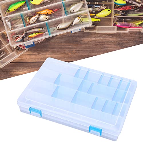 EVTSCAN 10x7x2in Portable Plastic Transparent Fishing Tackle Box?Fishing Organizer Box with Adjustable Clapboard?Multifunctional Fishing accessorie with Buckle