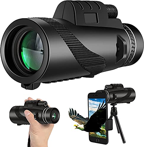 VANGULL 12X50 High Power Prism Monocular and Quick Smartphone Holder - Waterproof Fog- Proof Shockproof Scope -BAK4 Prism FMC for Bird Watching Hunting Camping Travelling Wildlife Secenery