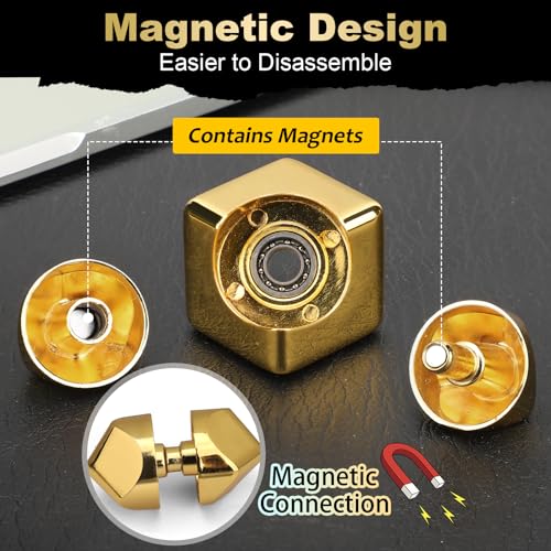 Dilabnda Metal Cool Fidget Spinner Toy for Kids Adults Infinity Cube Fidget Gyro Toy for Desk Office Home Car 2 in 1 Focus Spinning Toy - Image 4