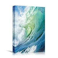 Canvas Wall Art Wind Wave Beach Beach Blue Coastal Cool Photography Relax/Calm - 12x18 inches