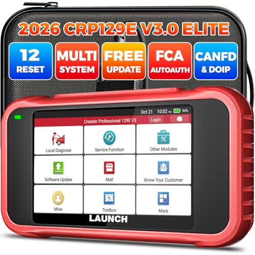 LAUNCH CRP129E V3.0 Elite OBD2 Scanner Diagnostic Tool, 12 Reset Scan Tool, CANFD & DOIP, FCA...