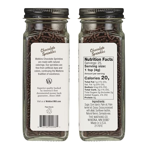Image of Watkins Chocolate Decorating Sprinkles, 3.5 Ounce, Pack of 3