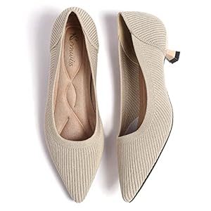 Semwiss Women’s Low Heel Classic Pumps Pointed Toe Kitten Heels Shoes，Comfortable Casual Pumps for Women Dressy