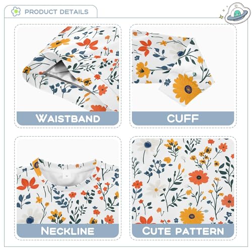 JUNZAN Florals Dahlia Anemone Butterflies White Little Kids Hooded Sweatshirt Long Sleeve Fall Tops Shirts Party 4T3