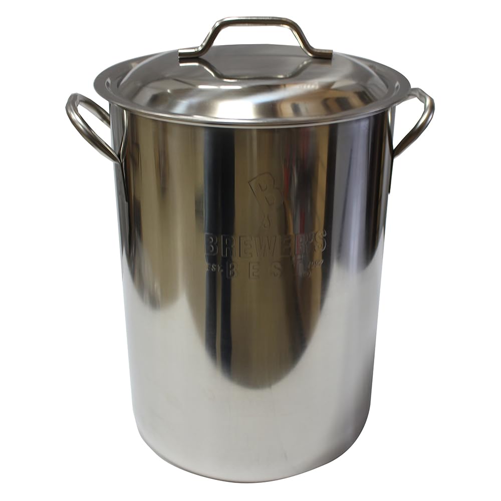 Brewer's Best Olla para cerveza de acero inoxidable con tapa (16 gal)