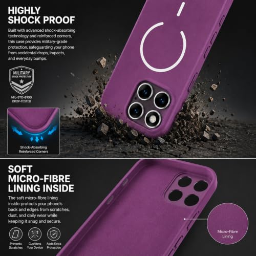 Image of SBMS Silicone Back Cover Case for Motorola Edge 70 Fusion 5G | Soft Micro-Fibre Lining Inside | Magsafe Print On Back Side Camera Protection Bump | Shockproof Case Moto Edge 70 Fusion (Purple)