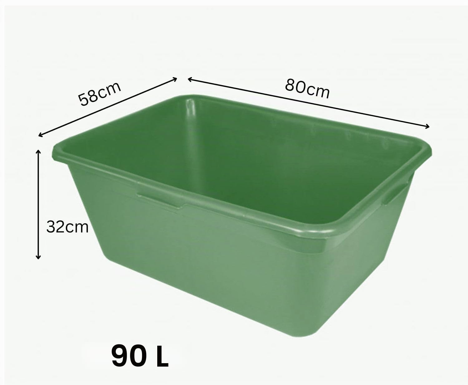 BURI Vasca da bagno in plastica HDPE per uso alimentare, in plastica naturale, rettangolare, robusta, versatile, adatta per cani o bevande per cavalli