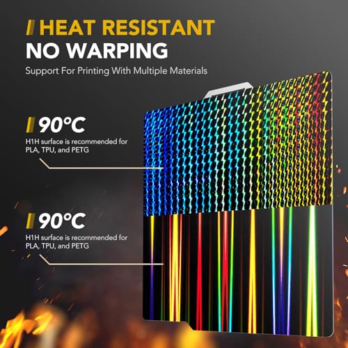 Image of 3D Printer Build Plate for Bambu Lab X1 X1C X1E P1P P1S A1, 3D Printer Accessories H1H Dual Texture 257x257mm, Flexible Spring Steel Hot Bed Platform Sheet