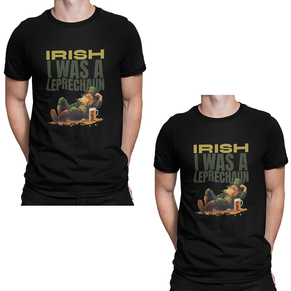 pranawan clothing Cotton, Irish I was A LEPRACHAUN, Black, Regular Casual, Mens Polo T-Shirts (Pack of 2)-picture-45
