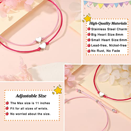 UNGENT THEM Back to School Mommy and Me Bracelet Matching Heart Wish Bracelet Set for 2 First Day of School Gifts for Boys Girls4