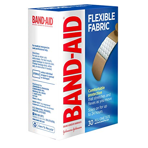 Image of Band-Aid Brand Flexible Fabric Adhesive Bandages for Wound Care and First Aid, All One Size, 30 ct