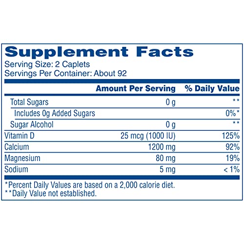 Citracal Slow Release 1200, 1200 Mg Calcium Citrate And Calcium Carbonate Blend With 1000 Iu Vitamin D3, Bone Health Supplement For Adults, Once Daily Caplets, 185 Count #TOP6