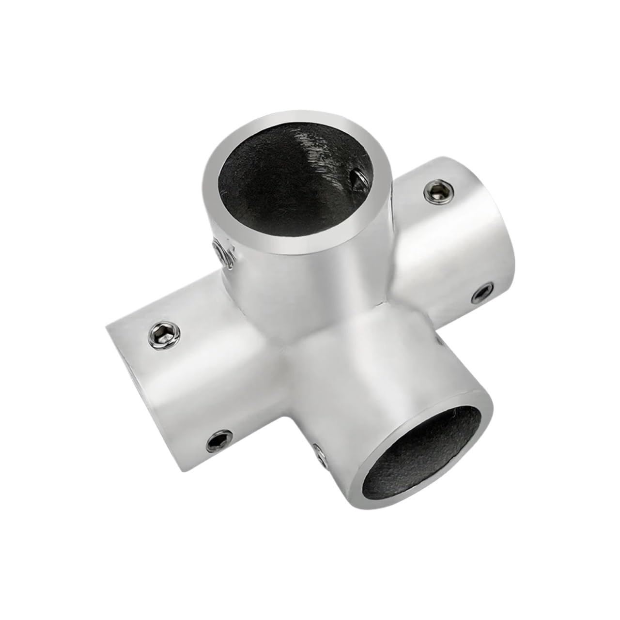 Boat 316 Stainless Steel 4-Way Hand Rail Fitting 90 Degree Connector 22/25mm Hardware 1Pcs(25mm)