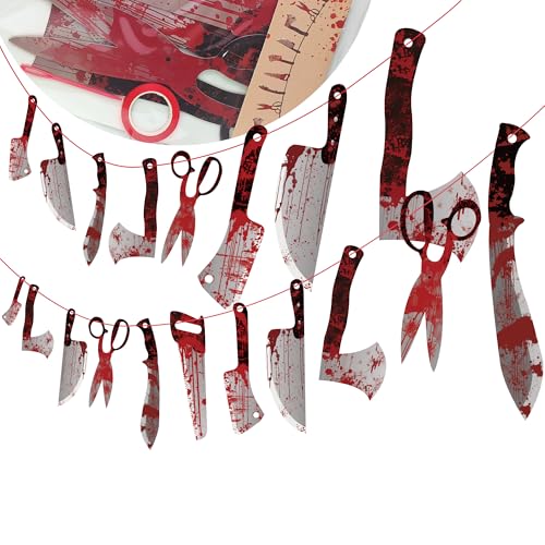 Image of OHOME Halloween Party Decorations - 12 Pack Trunk or Treat Banner | Halloween Decorations for Indoor Outdoor Outside - Hanging Backdrop Garland Decor for Birthday Party Favors Supplies