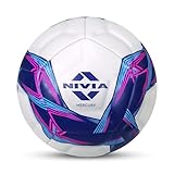 Nivia Mercury Football/PU Leather/Power Stitched Football/12 Panel/Match Ball (White/Blue)