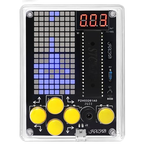 AKEYSRC 7-Game LED Dot Matrix Soldering Kit, Electronics Project DIY Arcade Console, STEM Gift for Boys Girls Ages 7-14 & Adults Beginner Soldering Practice Kit with Playable Result, USB Powered