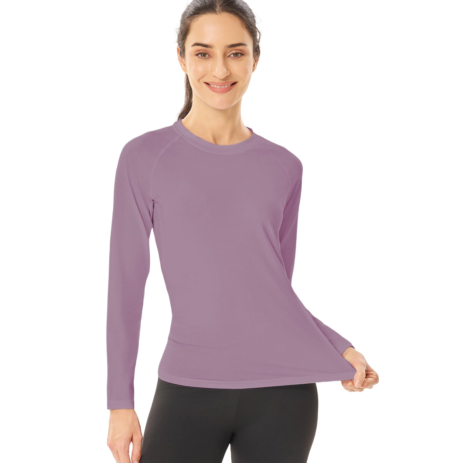 HYCOPROT 4 Pack Camisetas de Compresión para Mujer Manga Larga Ropa Deportiva Secado Rápido Transpirable Top Deportivo Base Shirts para Gimnasio Yoga Running Senderismo Trekking Ciclismo Fitness