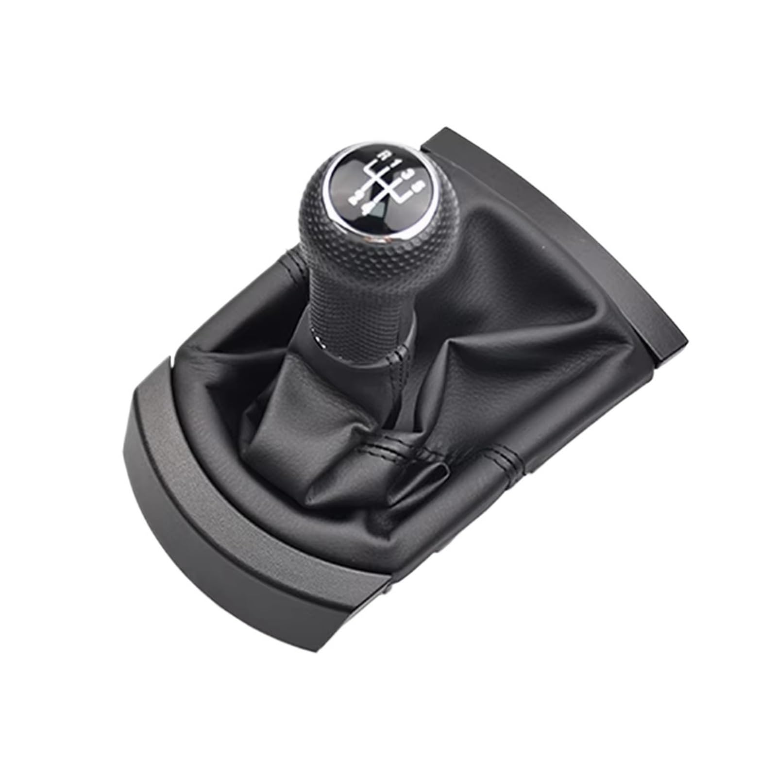 Qmtvfsrh 5 Speed Black Cover Car Gear Shift Knob For Seat For Ibiza 2002-2010 12Mm 5/6 Speed Manual Gear Shift Knob Pu Gaiter Boot Dust Cover Interior Shifter(5 Speed Black Cover)