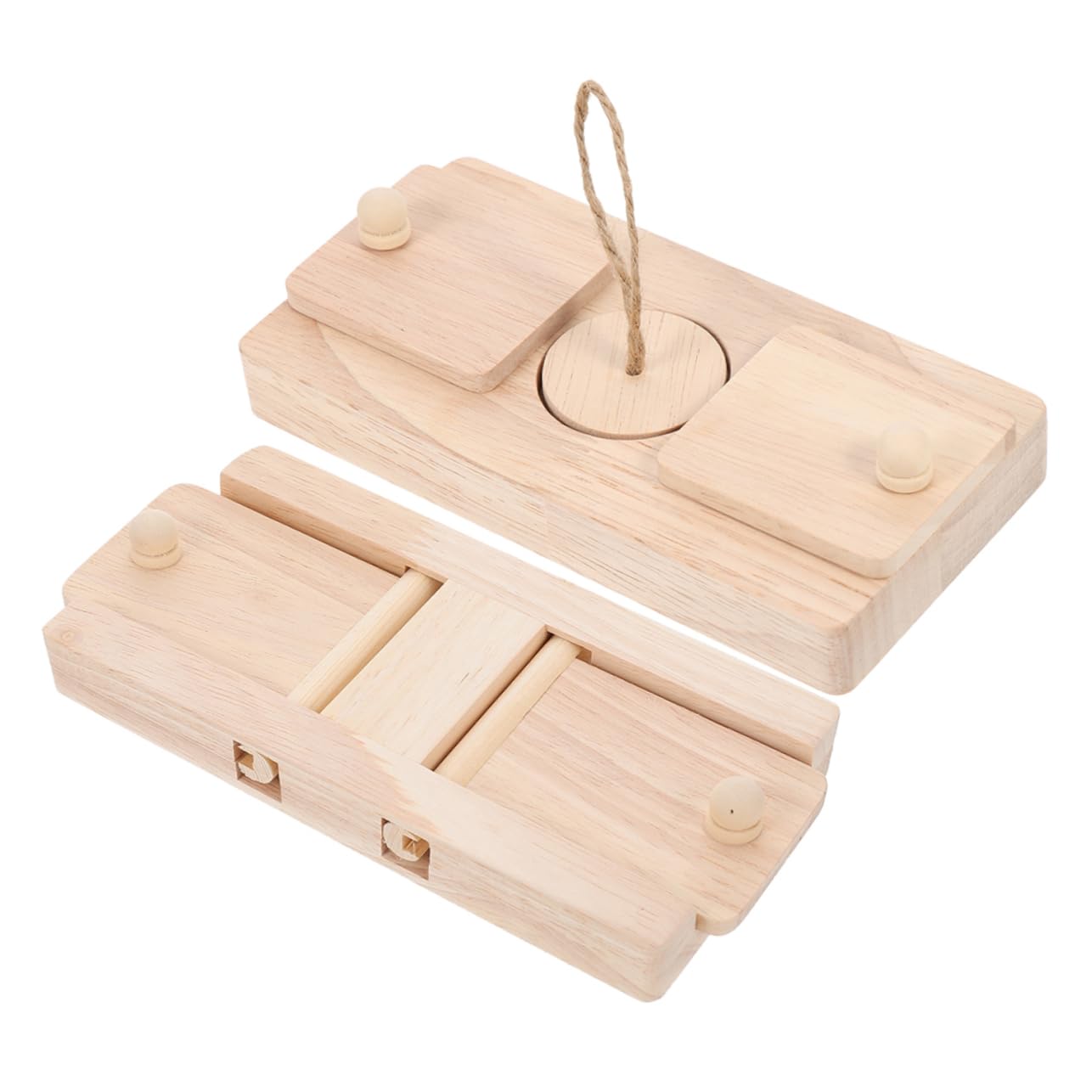 Ipetboom Giocattolo per Criceti in Legno 2 Pezzi per Gioco e Avventura | Area per Snack Nascosti, Aiuta Movimento e Riduce Noia, Adatto a Criceti Domestici