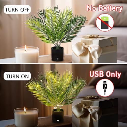 Image of Artificial Lighted Palm Tree Lamp Night Light for Womens Christmas Birthday Gifts, Twinkling Tree Light, Perfect Ideal for Ambiance Wedding Party Bedroom Bar Coffee Shop Decor Light
