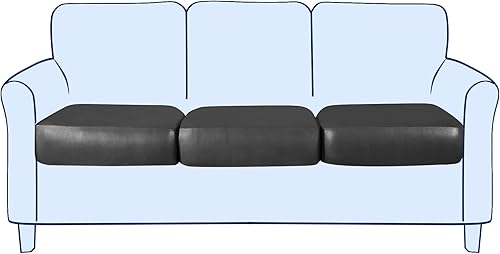 subrtex Fundas de cojín de cuero, impermeables, transpirables, para sofá de 2 a 3 a 4 plazas, repuesto elástico para protector de muebles (paquete
