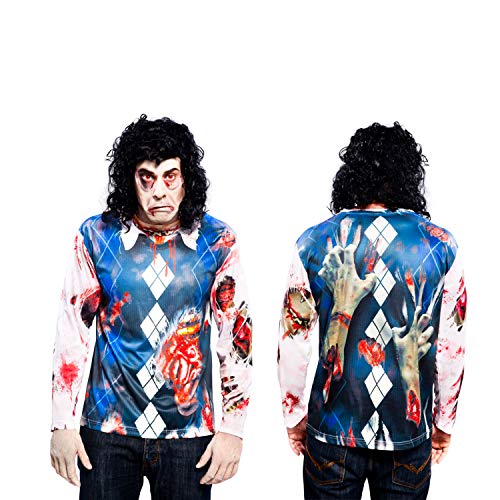 Yiija Fast Fun - Zombie, camiseta de manga larga para adultos, talla XL (Charm Kingdom YJ00004)