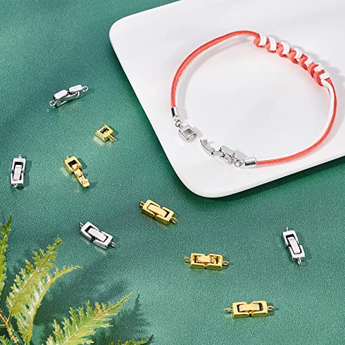 Sunnyclue FIND-SC0002-74-7SC 1 Box 12 Sets 2 Colors Bracelet Extender Clasp Fold Over Clasps For Jewelry Making Necklace Extenders Bracelet Extension Plated Clasps Anklets Diy Craft Supplies Golden Platinum Color thumb #4