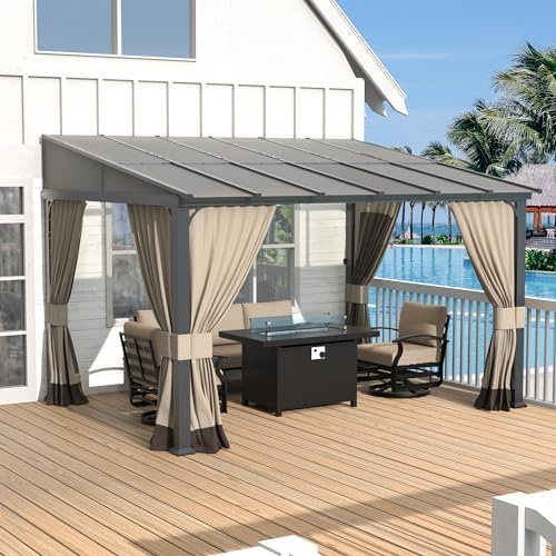 Kurapika 10’ x 12’ Gazebo, Wall Mount Gazebo Outdoor