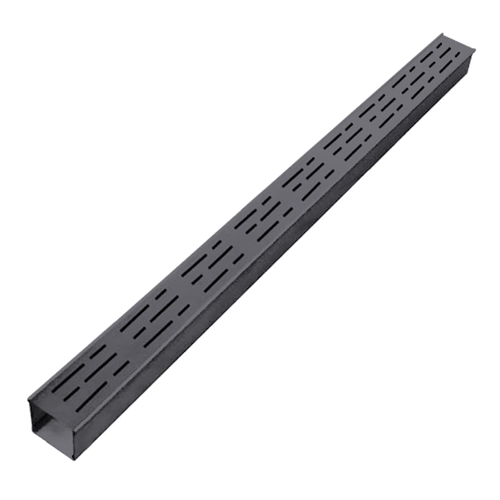 LWJSOCP Channel Drainage Trench Drain System, Stainless Steel Channel Trench Drain Kit, Patio Deck Bathroom Sidewalk Outdoor Floor Trough Guttering, Storm Drain Channel(100x7x5CM)
